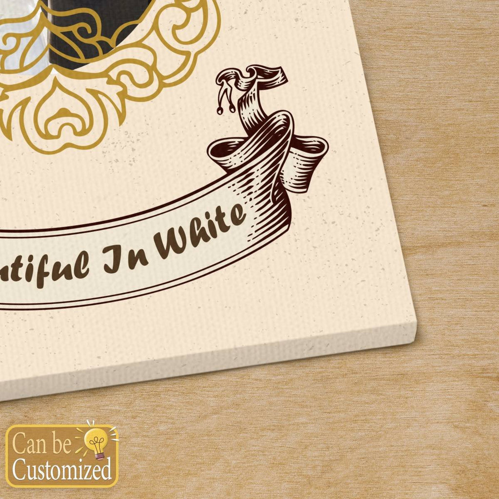 Beautiful in White with Your Photo Portrait Canvas