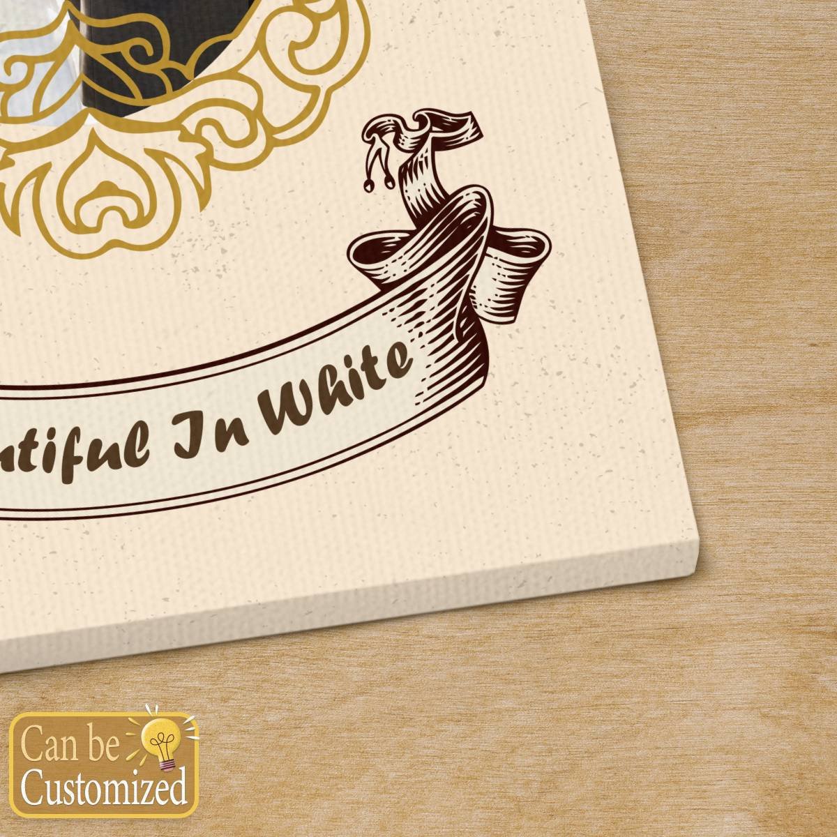 Beautiful in White with Your Photo Portrait Canvas